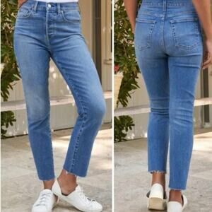 Frank & Eileen Cork Straight Leg Denim Jeans Women 29 High Rise Button Fly